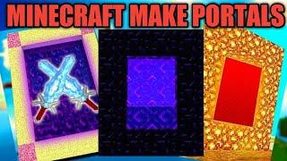 | HOW TO MAKE DIFFERENT TYPES OF PORTALS IN MINECRAFT | ( New & Fast )