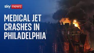 Philadelphia: CCTV captures moment medical jet crashes into neighbourhood