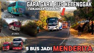 BIKIN JANTUNGAN‼️Parah 5 Bus ketenggak di tanjakan panjang dan extreme Sambeng