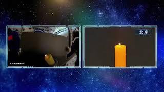 Lighting a candle in space. Education video from Shenzhou 16 astronauts Tiangong Space Station (CSS)