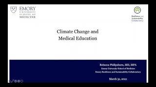 Global Consortium on Climate and Health Education (GCCHE) Webinar: Emory School of Medicine