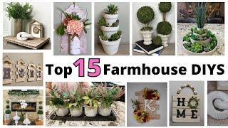 Top 15 Farmhouse DIYS/Dollar Tree Farmhouse High End DIYS/Mega Video