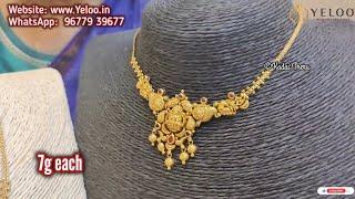 7gram Necklace | Yeloo jewels | salem gold shop | light weight wedding set