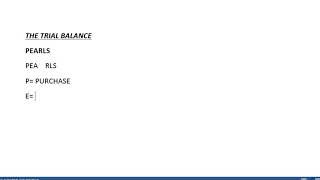 Trial Balance formula PEARLS part 1