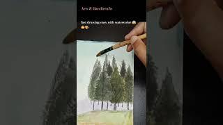 watercolor painting easy for beginners #art #shorts #satisfying #beginnerart