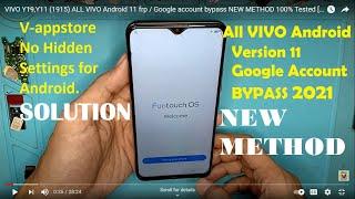 VIVO Y19,Y11 (1915) ALL VIVO Android 11 frp / Google account bypass NEW METHOD 100% Tested [Filipino