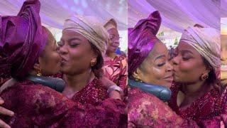 BIMBO ADEMOYE KISSED QUEEN SALAWA ABENI AT THE BURIAL CEREMONY OF PRINCESS MUJIDATU OGUNBEKUN