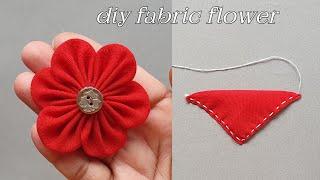 DIY : How to make an adorable fabric flower in just few minutes / DIY Flower