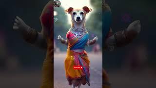 Dancing Dog in Indian Saree Steals the Show in 2024  #dog #indian #dance #shorts