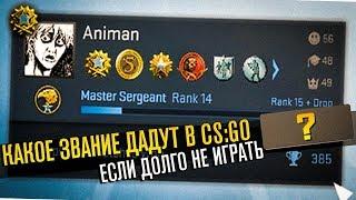 КАКОЕ ЗВАНИЕ ДАДУТ В CS:GO ММ, ЕСЛИ ДОЛГО НЕ ИГРАТЬ?!