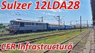 [4K] Sulzer Diesel 060DA cu motor 12LDA28 60-0168-9 demareaza cu tren de pamant Pascani [iunie,2024]