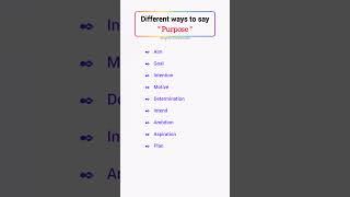 Different Ways To Say "Purpose" In English / Synonyms @EnglishEmporium3 #shorts #viral #vocabulary