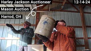 Results - Auctioneer Harley Jackson Selling Milk Cans | Butter Churn | Crocks - Auction 12-14-24