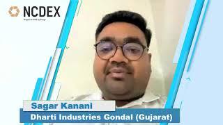 Mr. Sagar Kanani from Dharti Industries, Gondal on the launch of Groundnut derivatives contract.