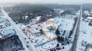 Rozbudowa Szkoły Podstawowej im Elizy Orzeszkowej w Sobolewie. Video z drona. Grudzień 2022