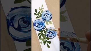 Easy Bookmark painting | Acrylic Rose painting techniques#shorts #satisfyingcreativeart #viral