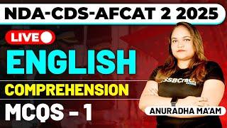 NDA-CDS-AFCAT 2 2025 Exam English Live - Comprehension - MCQ Class 1