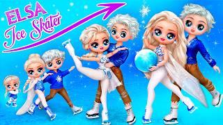 Elsa the Figure Skater Growing Up! Frozen DIYs & LOL OMG Craft