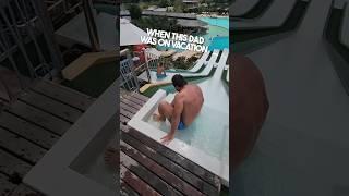 This dad does amazing dive from water slide 