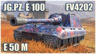 Jg.Pz. E 100, E 50 M & FV4202 • WoT Blitz Gameplay