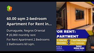 60.00 sqm 2-bedroom Apartment  For Rent in Dumaguete Negros Oriental