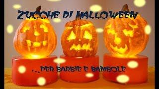 Zucche di Halloween|Miniature per Barbie e bambole-ENG SUB:Jack O' Lantern for dolls (Read Infobox)