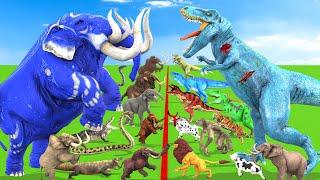 Animal vs Dinosaurs vs Reptiles vs Prehistoric Mammals Size Mammoth Vs T-Rex Vs Elephant Vs Snake