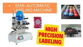 RISHENG-Semi-automatic flat concave-convex bottle high precision labeling machine｜Semi-automatic