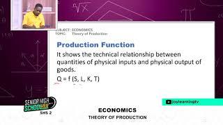 Economics Shs-2   Theory of Production   04-03-2022