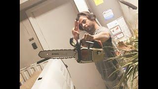 Stihl 200t TEST to trim ONE PALM - Mr Benitez Himself