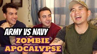 WHO will SURVIVE a ZOMBIE APOCALYPSE? (ARMY VS NAVY) ft. JTsuits, ARCHIEzzle & NickyMGTV