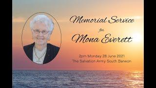 Memorial Service for Mona Everett