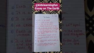 Essay on The Earth #shorts #short #ytshorts #youtubeshorts @kidslearningfun2013