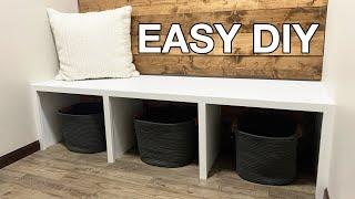 DIY Entryway Bench With Cubbies For Storage