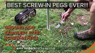 Outback Tracks Caravan Rollout Awning Anchor Kit (Ground Dog screw in pegs with bite)