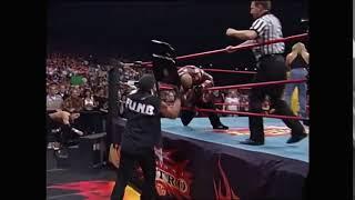 Hogan's brutal chair shot to Konnan. WARNING! GRAPHIC!