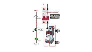 dol starter control circuit diagram by @ElectricalTechnician  #shorts #shortvideo #electrical