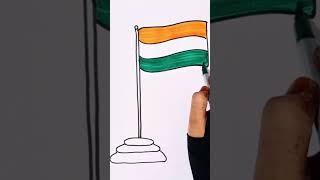 How to Draw India Flag drawing Independence day #shorts #learnforkids