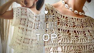 ВЯЖЕМ ЗА ОДИН ДЕНЬ  СТИЛЬНЫЙ ТОП КРЮЧКОМ!  SUPER EASY ELEGANT CROCHET TOP