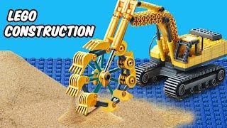 Testing NEW LEGO Construction Site with Sand: Excavator, roller,...