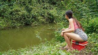 Amazing Fishing | Big Fishing Girl | Traditional Hook Fishing