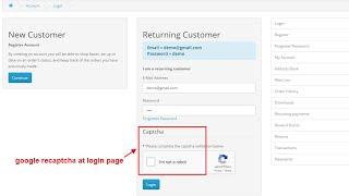 Captcha Validation At Account Login - OpencartTools