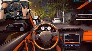 First time driving a TAXI at night - Taxi Life: A city driving simulator gameplay | Logitech G29