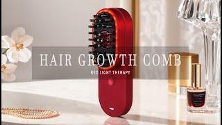  Hair Growth Comb | 18 LED Red Lights, 6ml Reservoir, Easy Hair Growth & Anti-Hair Loss Solution!