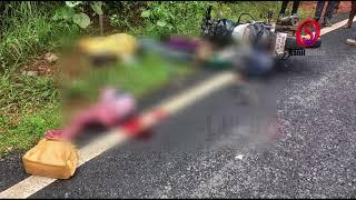 Four family members killed after a mini lorry rams into their bike in Karkala, Udupi.