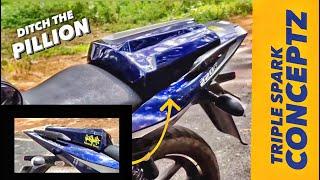 CUSTOM PILLION SEAT COWL FOR PULSAR 220F | BODY MODS FOR ANY MOTORCYCLE | TRIPLE SPARK CONCEPTZ |