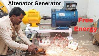 Make Free Electricity Generator 3Hp Motor and 15kw Alternator Free Energy Generator 230v 15000 watt