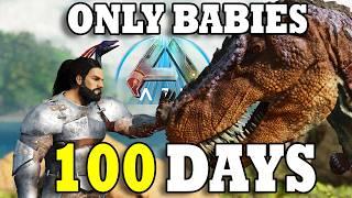 Can I Survive Hardcore Island taming only babies? | The Ultimate 100 days | Ark Survival Ascended