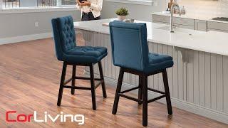 Tufted Fabric Barstool - BOSTON COLLECTION | Kris & Ally