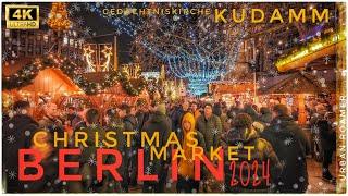 Berlin, Germany -  Christmas Market 2024  Walking Tour around KuDamm & KaDeWe in City West | 4K ️